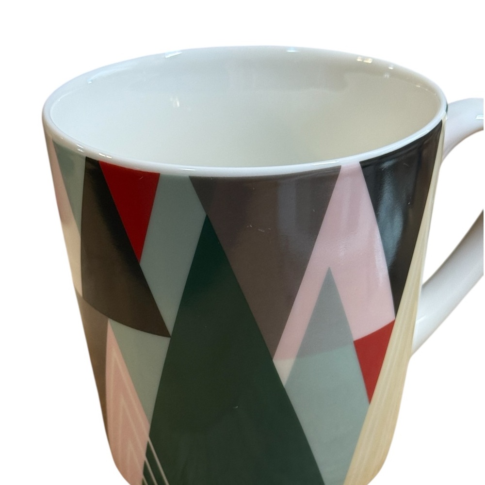 Starbucks Holiday Coffee Mug Cup 18 oz Geometric Pine Tree Forest - Picture 2 of 4